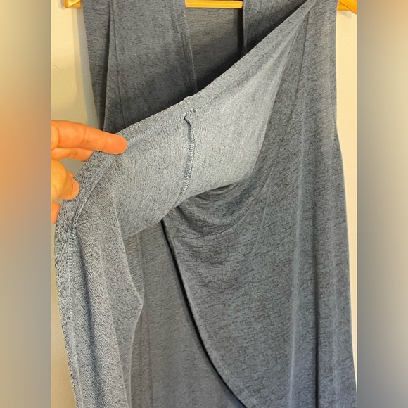 Olivia Sky Cardigan Sleeveless Dark Blue Open Front Lagenlook Maternity Large - Picture 11 of 12